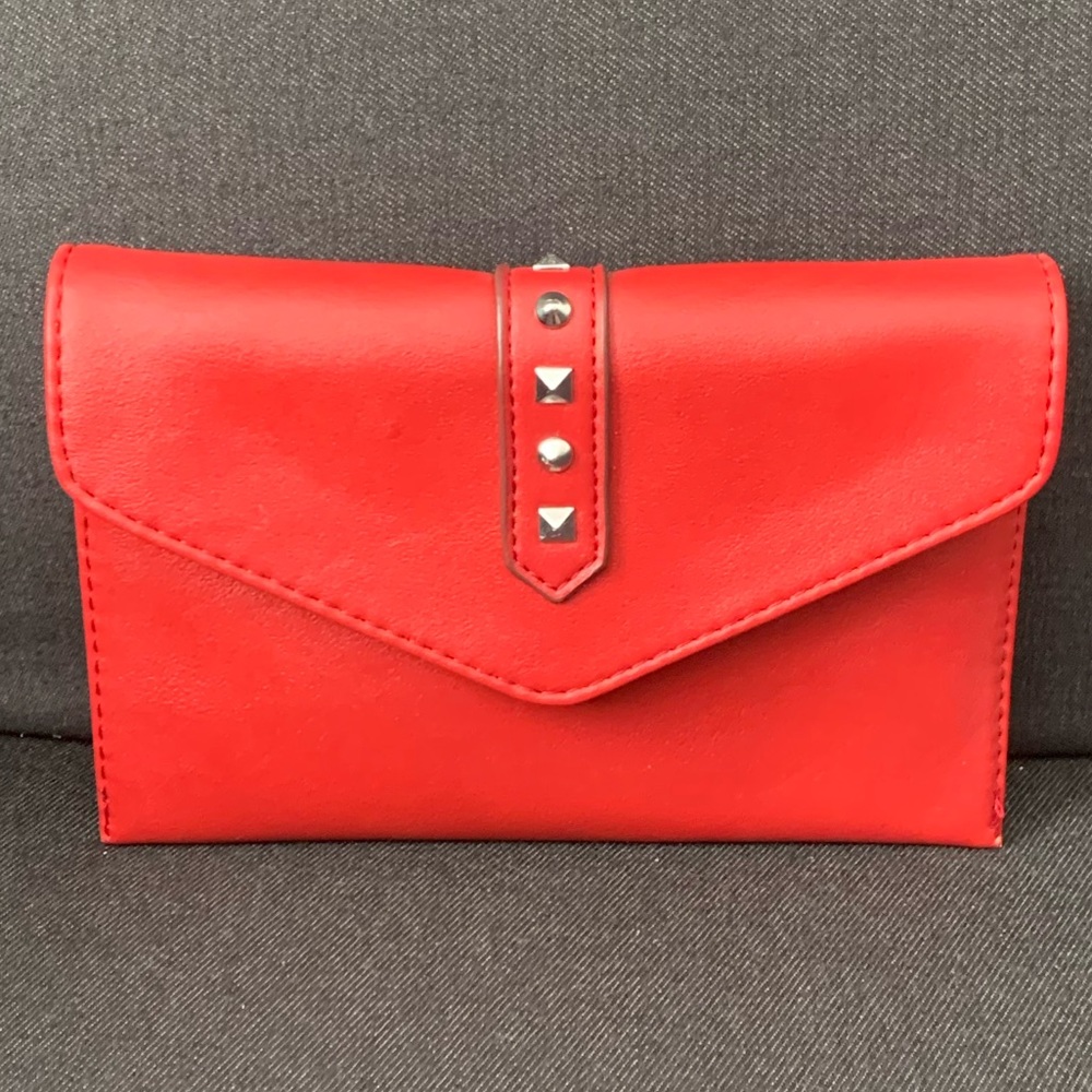 Danielle Nicole Red Studded Convertible Wallet Crossbody Bag - Picture 4 of 8